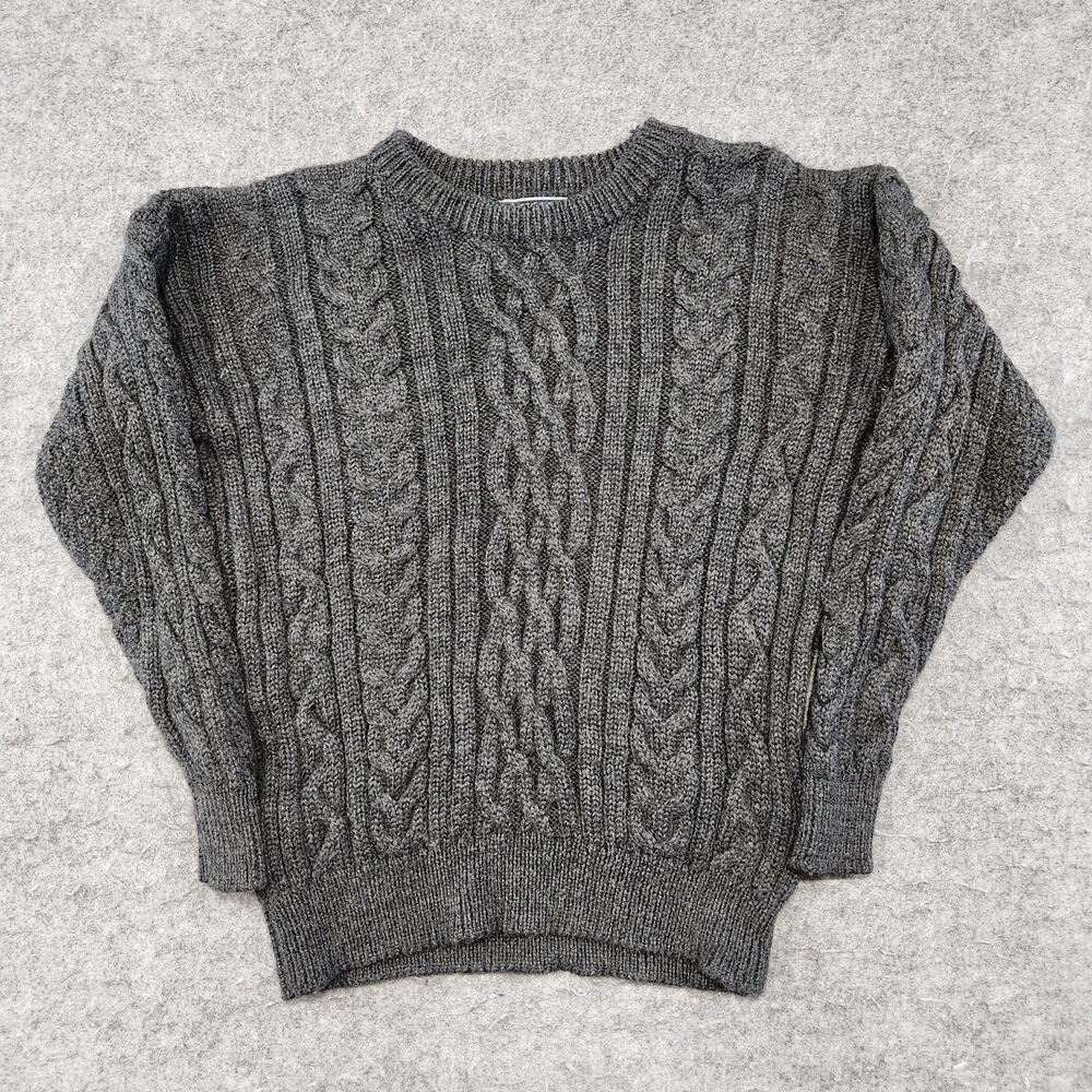 VTG WoolOvers Womens M Medium 100% Wool Cableknit Fisherman Pullover Sweater - Picture 3 of 13